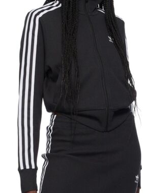 Adidas Black Three-Stripe Track Jacket & Skirt Set